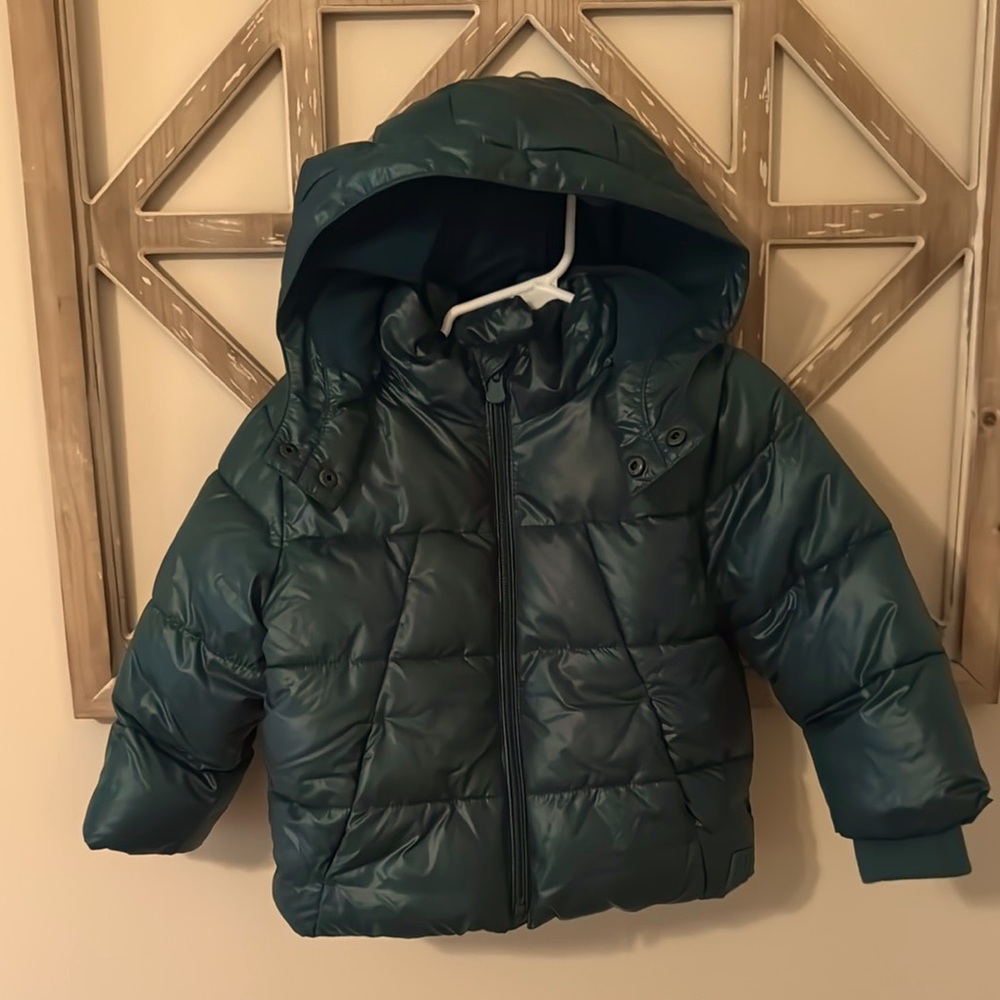 Baby GAP Green Puffer Jacket with Hood